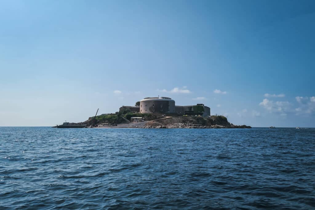 fort mamula during kotor bay boat tour