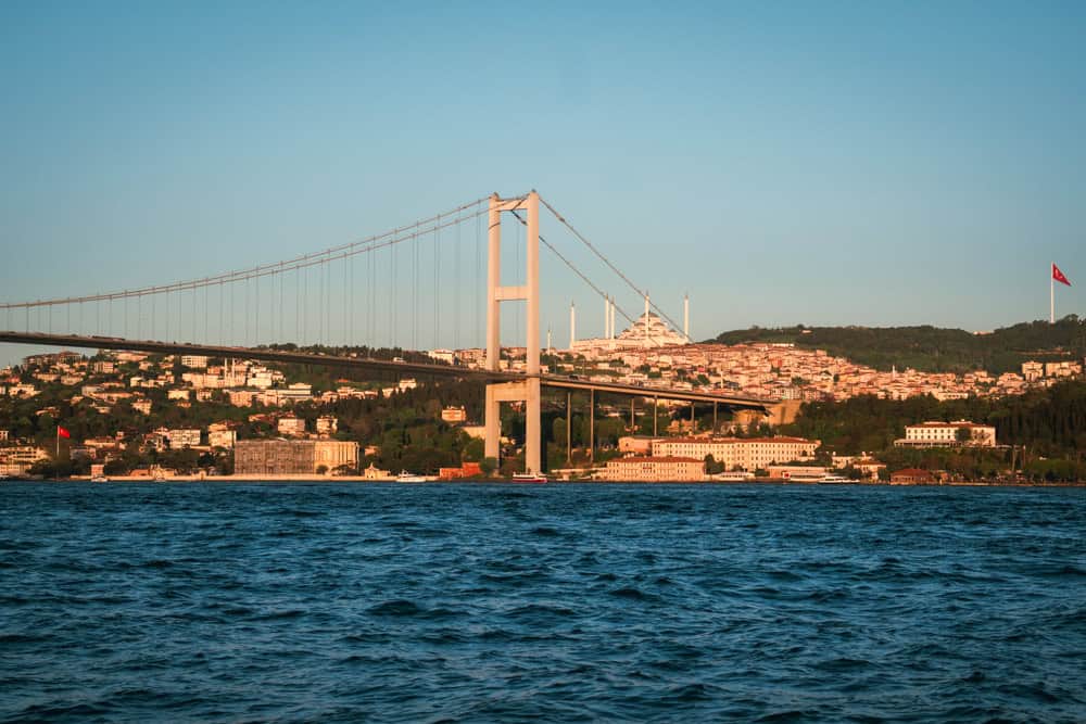 istanbul during a sunset boat tour