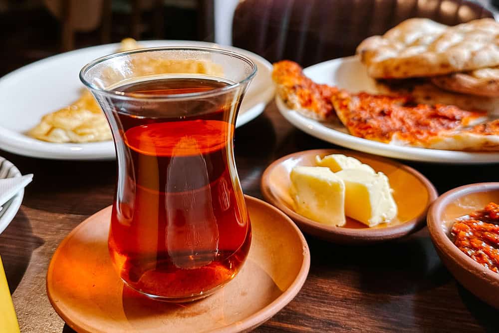 traditional Turkish tea in a glass