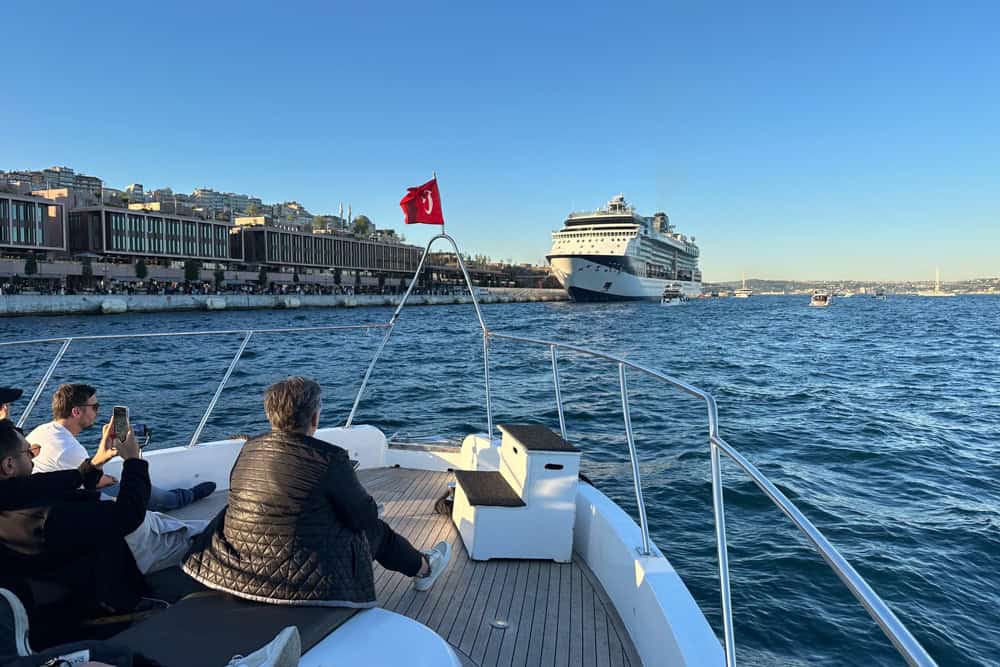 boat trip on the bosphorus strait in istanbul